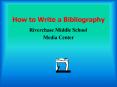 How to Write a Bibliography