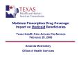 Medicare Prescription Drug Coverage: Impact on Medicaid Beneficiaries Texas Health Care Access Confe