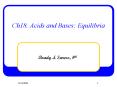 Ch18' Acids and Bases: Equilibria