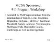 MCSA Sponsored 911 Program Workshop