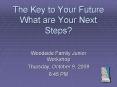 The Key to Your Future What are Your Next Steps