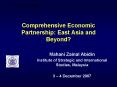 Comprehensive Economic Partnership: East Asia and Beyond