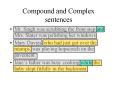Compound and Complex sentences