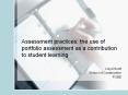 Assessment practices: the use of portfolio assessment as a contribution to student learning