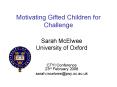 Motivating Gifted Children for Challenge