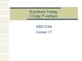 Hypothesis Testing: Using Pvalues