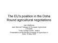 The EU's position in the Doha Round agricultural negotiations