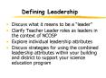 Defining Leadership