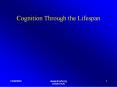 Cognition Through the Lifespan