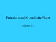 Functions and Coordinate Plane