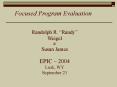 Focused Program Evaluation