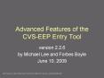 Advanced Features of the CVSEEP Entry Tool