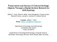 Preservation and Access of Cultural Heritage Objects Through a Digital Archive Network for Anthropol