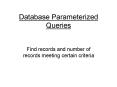 Database Parameterized Queries
