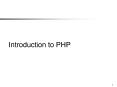 Introduction to PHP