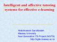 Intelligent and affective tutoring systems for effective elearning