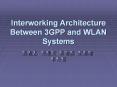 Interworking Architecture Between 3GPP and WLAN Systems