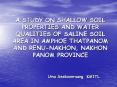 A STUDY ON SHALLOW SOIL PROPERTIES AND WATER QUALITIES OF SALINE SOIL AREA IN AMPHOE THATPANOM AND R