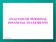 ANALYSIS OF PERSONAL FINANCIAL STATEMENTS