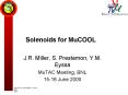 Solenoids for MuCOOL
