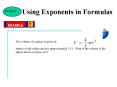 Using Exponents in Formulas