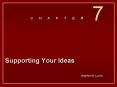 Supporting Your Ideas
