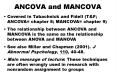 ANCOVA and MANCOVA