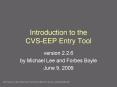 Introduction to the CVSEEP Entry Tool