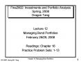 Fina2802: Investments and Portfolio Analysis Spring, 2008 Dragon Tang