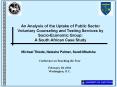 An Analysis of the Uptake of Public Sector Voluntary Counseling and Testing Services by SocioEconomi