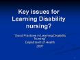 Key issues for Learning Disability nursing