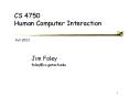 CS 4750 Human Computer Interaction