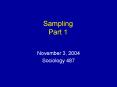 Sampling Part 1
