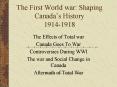 The First World war: Shaping Canadas History 19141918