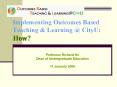 Implementing Outcomes Based Teaching