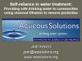 Selfreliance in water treatment: Providing safe drinking water to communities using charcoal filtrat