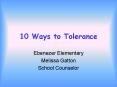 10 Ways to Tolerance