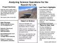 Analyzing Science Operations for the Search for Life