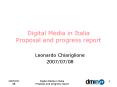 Digital Media in Italia Proposal and progress report