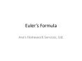 Eulers Formula