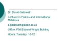 Dr' David Galbreath