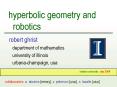hyperbolic geometry and robotics