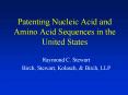 Patenting Nucleic Acid and Amino Acid Sequences in the United States
