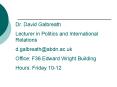 Dr' David Galbreath