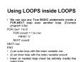 Using LOOPS inside LOOPS