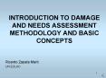 INTRODUCTION TO DAMAGE AND NEEDS ASSESSMENT METHODOLOGY AND BASIC CONCEPTS