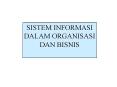 SISTEM INFORMASI DALAM ORGANISASI DAN BISNIS