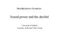 Sound power and the decibel