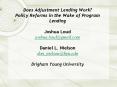 Does Adjustment Lending Work Policy Reforms in the Wake of Program Lending Joshua Loud joshua'loudgm