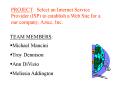 PROJECT: Select an Internet Service Provider ISP to establish a Web Site for a our company, Aztec, I